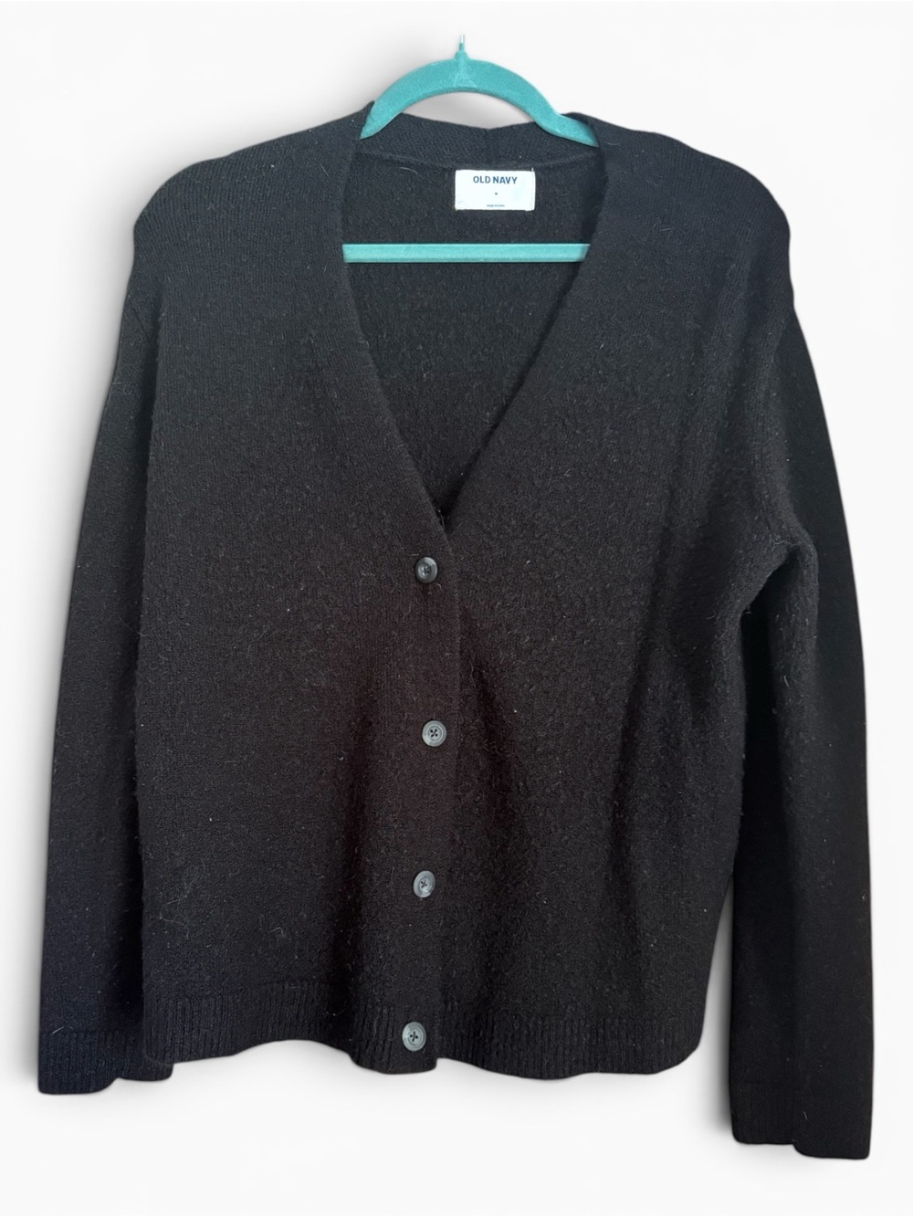 Old Navy Black V-Neck Button-Front boucle Women's Cardigan
